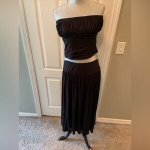 Free people ladies black 2 piece outfit size large